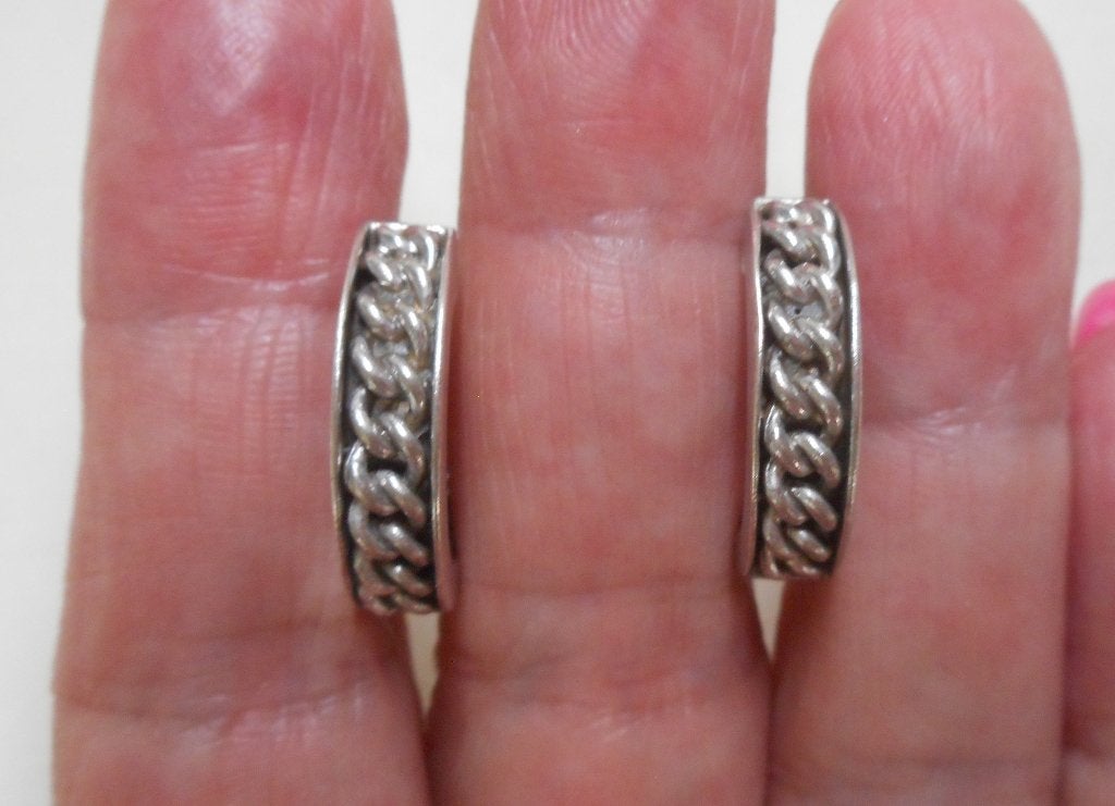 Zilveren Ti Sento oorringen met kabelmotief nr.333, Sieraden, Tassen en Uiterlijk, Hangers, Verzenden, Zo goed als nieuw, Zilver