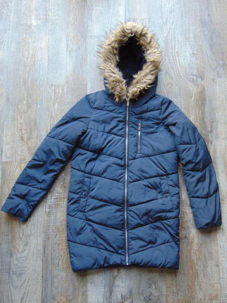 Clockhouse jas halflang donker blauw maat 34 winterjas, Blauw, Ophalen of Verzenden, Zo goed als nieuw, Clockhouse