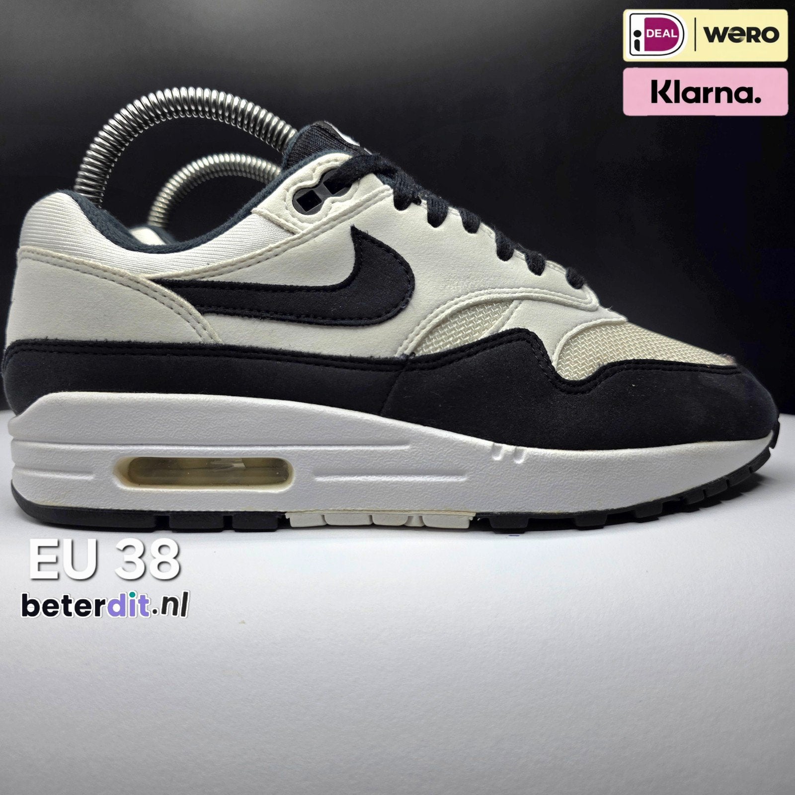 Nike Air Max 1 'White Black' Maat: 38, Ophalen of Verzenden, Nike, Nike, Nike air max