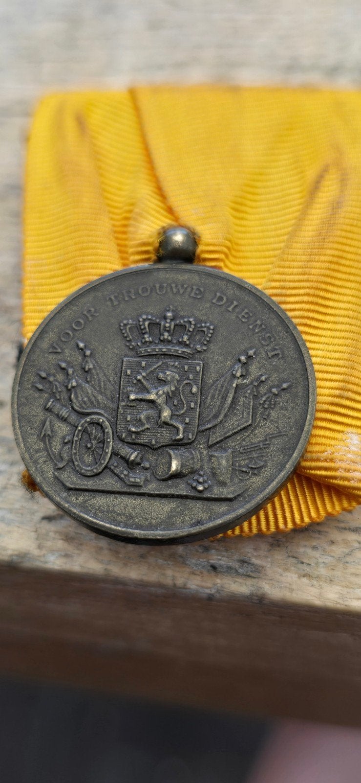 trouwe dienst medaille militaire dienst Nederland, Verzamelen, Ophalen of Verzenden, Overige soorten, Nederland, Lintje, Medaille of Wings