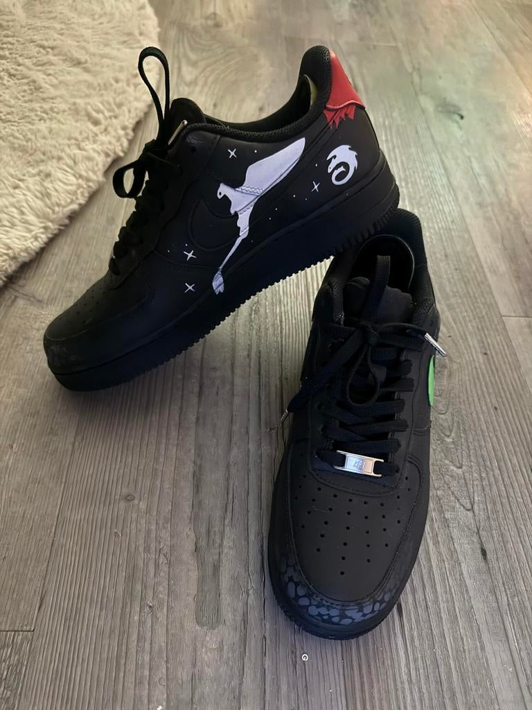 Nike air force custom painted, Zwart, Nieuw, Ophalen of Verzenden, Sneakers of Gympen