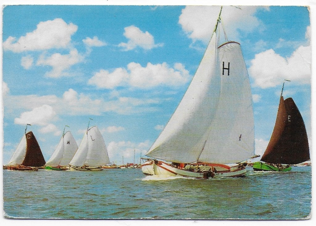 Friesland Skutjesilen Gelopen Ansichtkaart (B2707 ), Ophalen of Verzenden, 1980 tot heden, Gelopen, Friesland