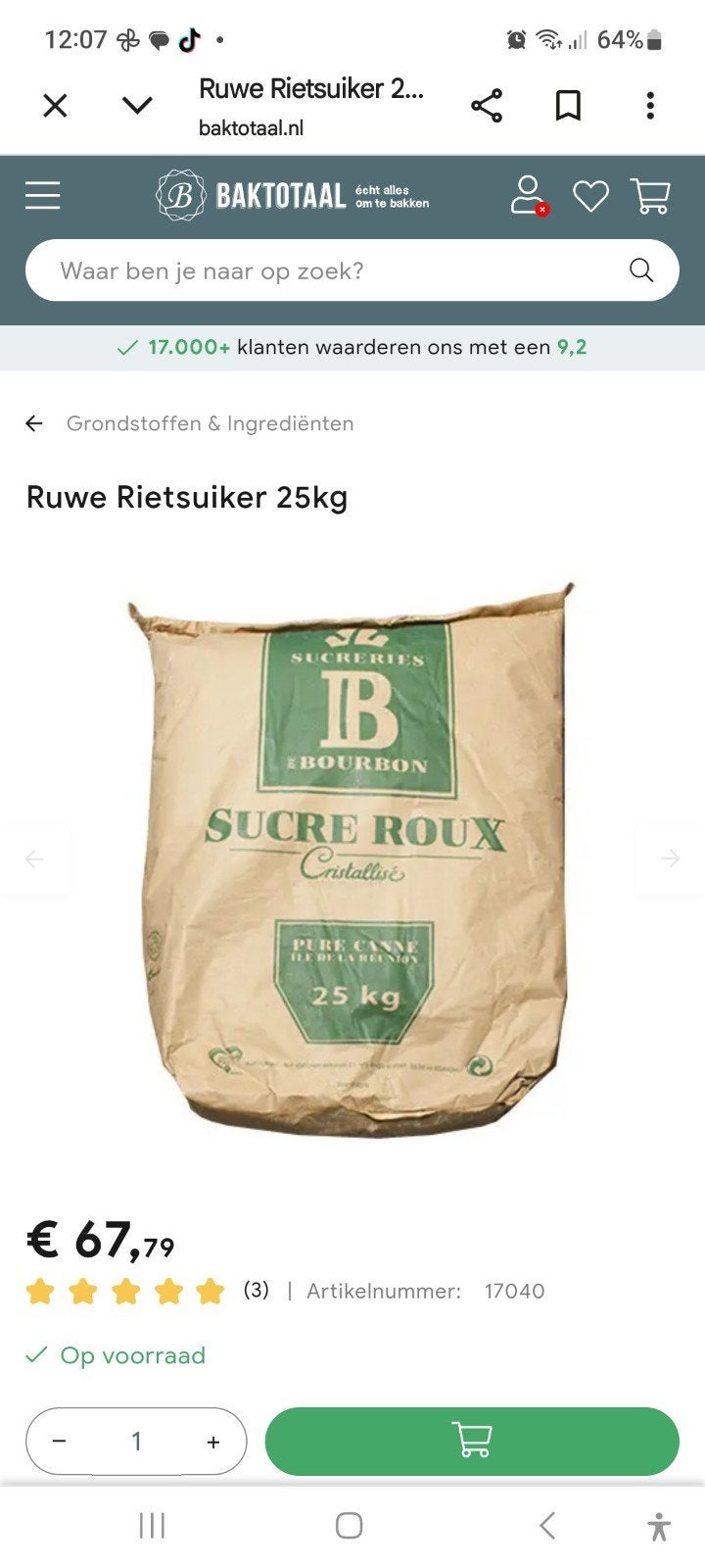 Rietsuiker 8x 25kg + 20 kg totaal 220kg koopje, koopjes,, Diversen, Ophalen