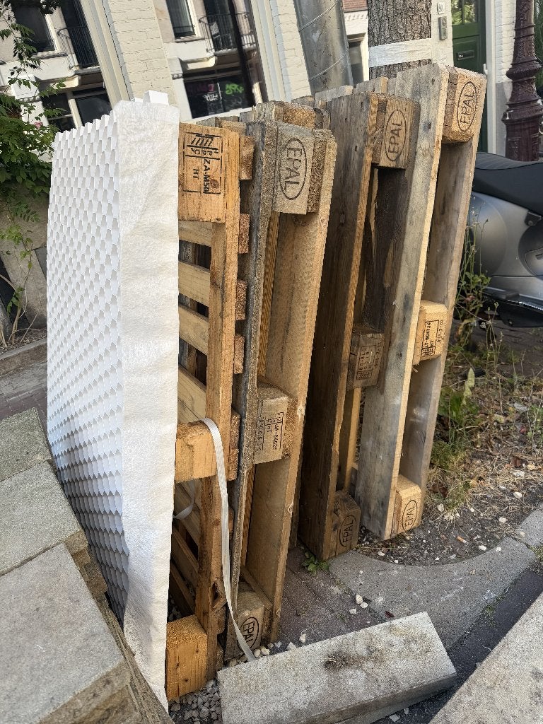 Gratis af te halen! - Pallets 4 EPAL EUROPALLETS, Ophalen, Gebruikt, 50 mm of meer, Pallet