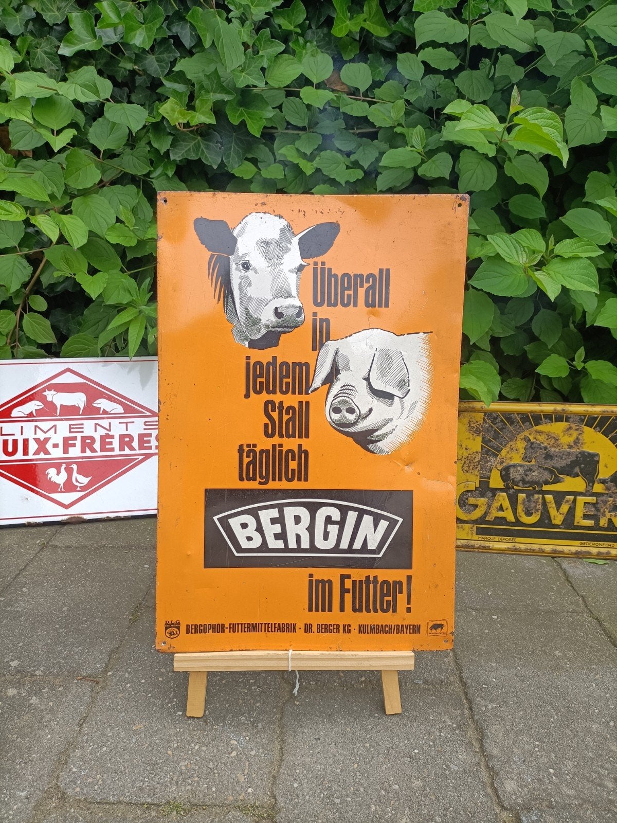 Bergin reclamebord - agrarische sector, Ophalen of Verzenden, Zo goed als nieuw, Reclamebord
