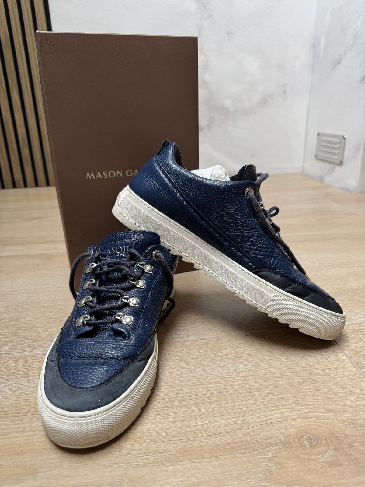 Mason Garments schoenen, blauw, met doos, Kleding | Heren, Ophalen of Verzenden, Gedragen, Blauw, Sneakers of Gympen