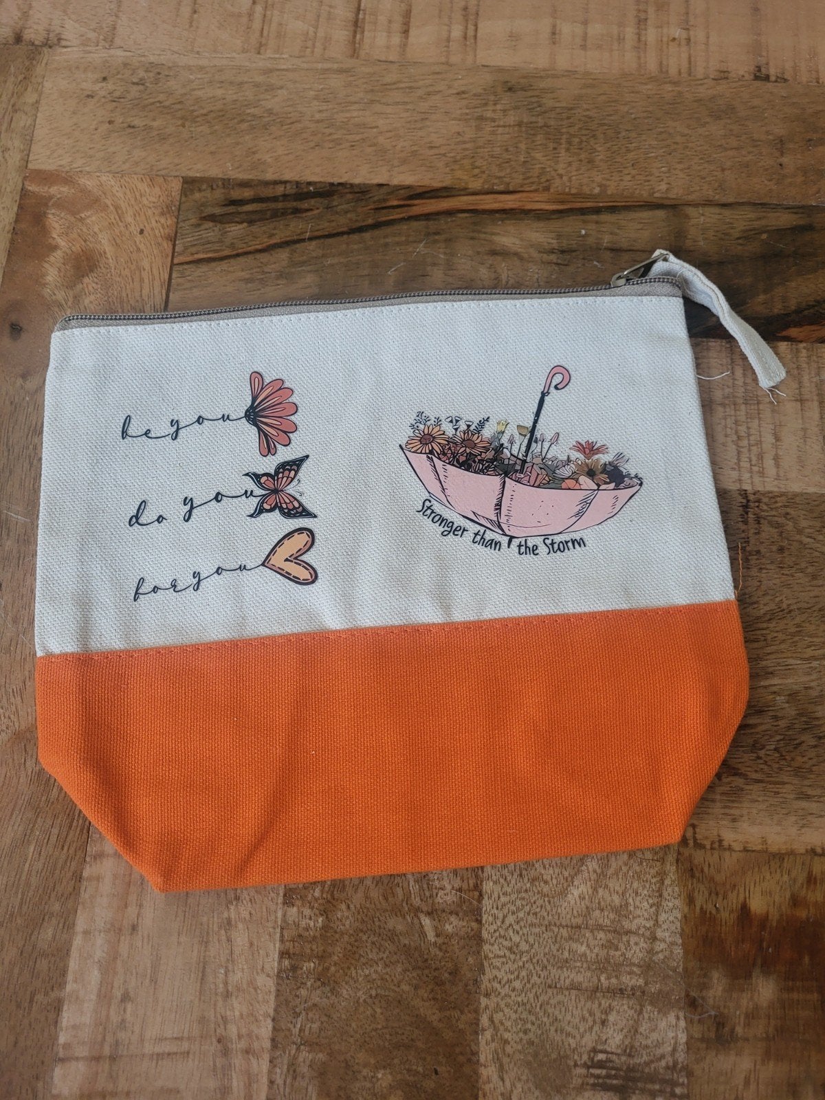 Nieuwe canvas toilettas met inspirerende print, Ophalen of Verzenden, Nieuw, Oranje