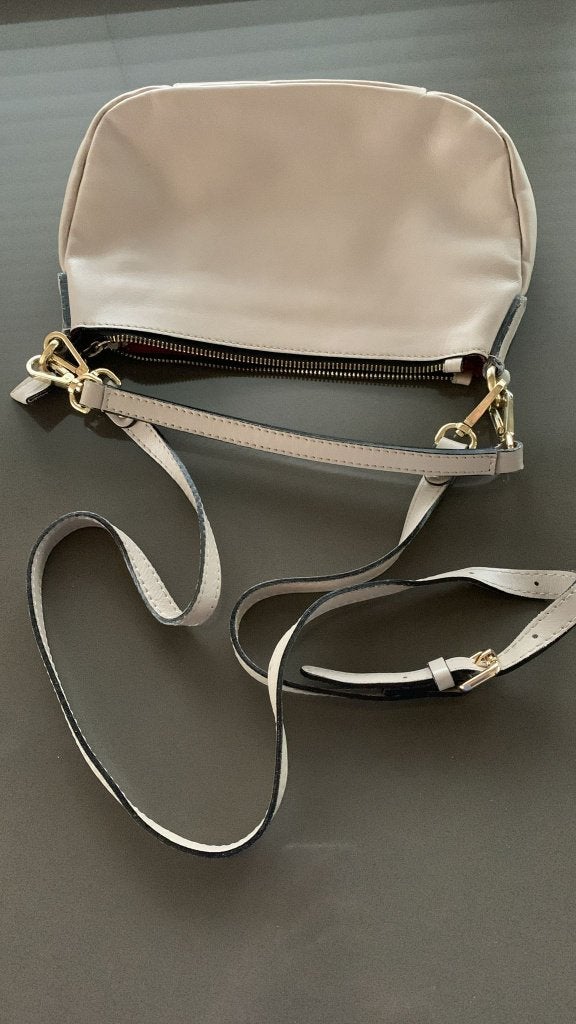 Gianni Chiarini Beige Leren Schoudertasje - Made in Italy, Verzenden, Zo goed als nieuw, Beige, Schoudertasje
