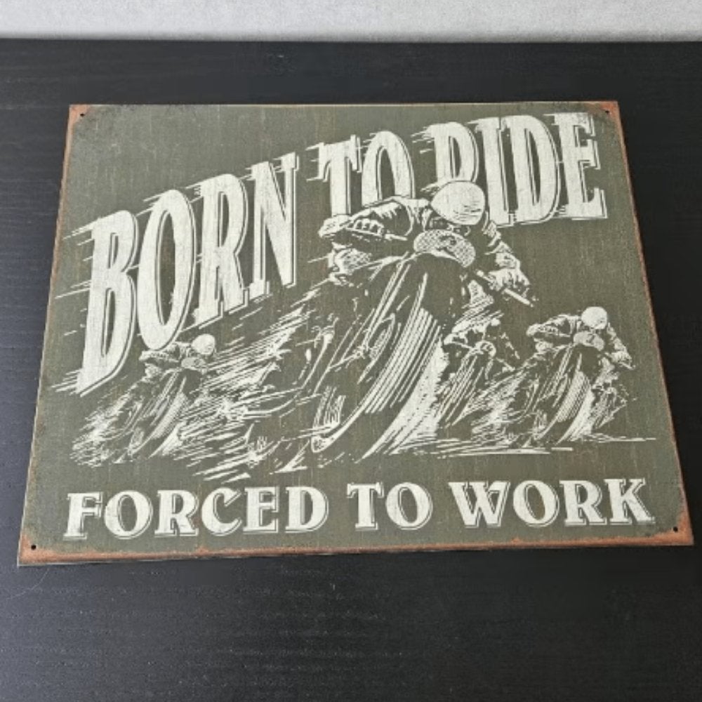 Born to Ride Motor Wandbord – Metaal 40x32 cm – Mancave, Metaal, Industrieel, 40 cm, Nieuw