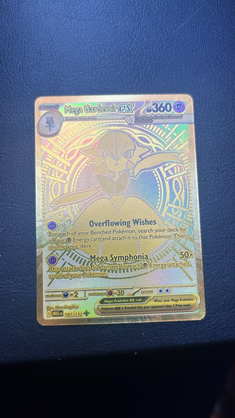 Pokemon Mega Gardevoir EX Kaart - Full Art Gold, Ophalen of Verzenden, Zo goed als nieuw, Losse kaart, Foil