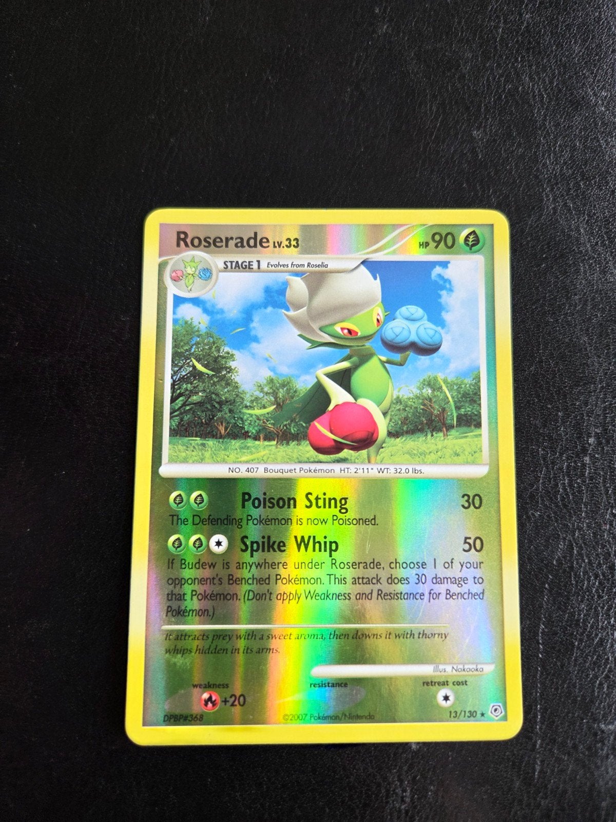 Pokémon Roserade LV.33 Holo 13/130 Secret Wonders, Ophalen of Verzenden, Zo goed als nieuw, Foil