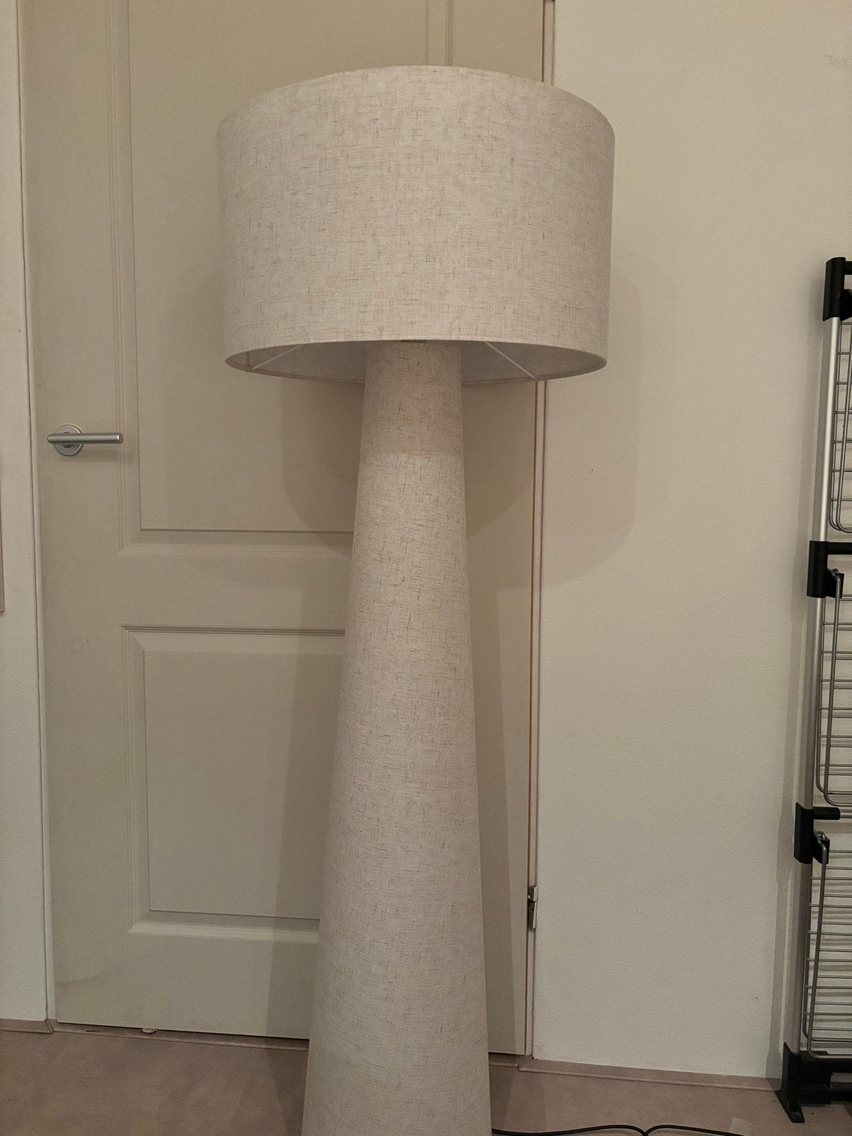 Kwantum vloerlamp met stoffen kap, Ophalen, Gebruikt, Textiel, E27 (groot)