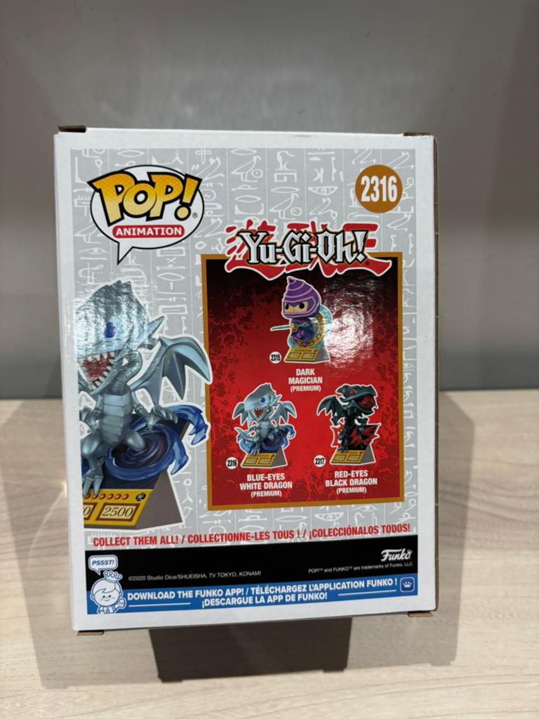 Funko Pop Yu-Gi-Oh Blue-Eyes White Dragon #2316 Premium, Funko Europe, Ophalen of Verzenden, Zo goed als nieuw, 4th floor, 1 Queen Caroline St, London W6 9YN, Verenigd Koninkrijk