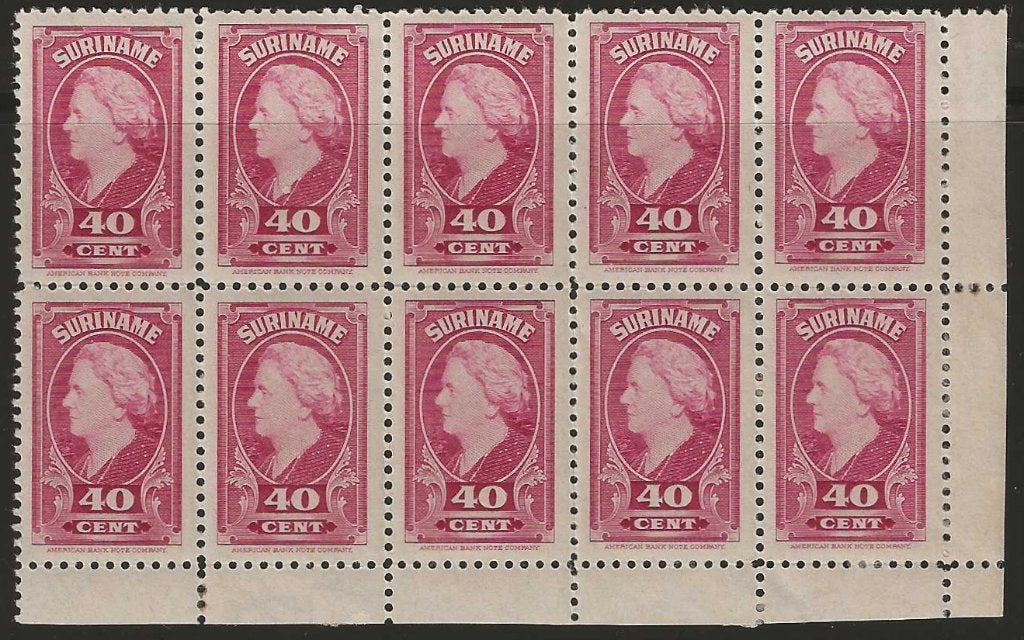 Suriname - koningin Wilhelmina, Verzenden, Postfris