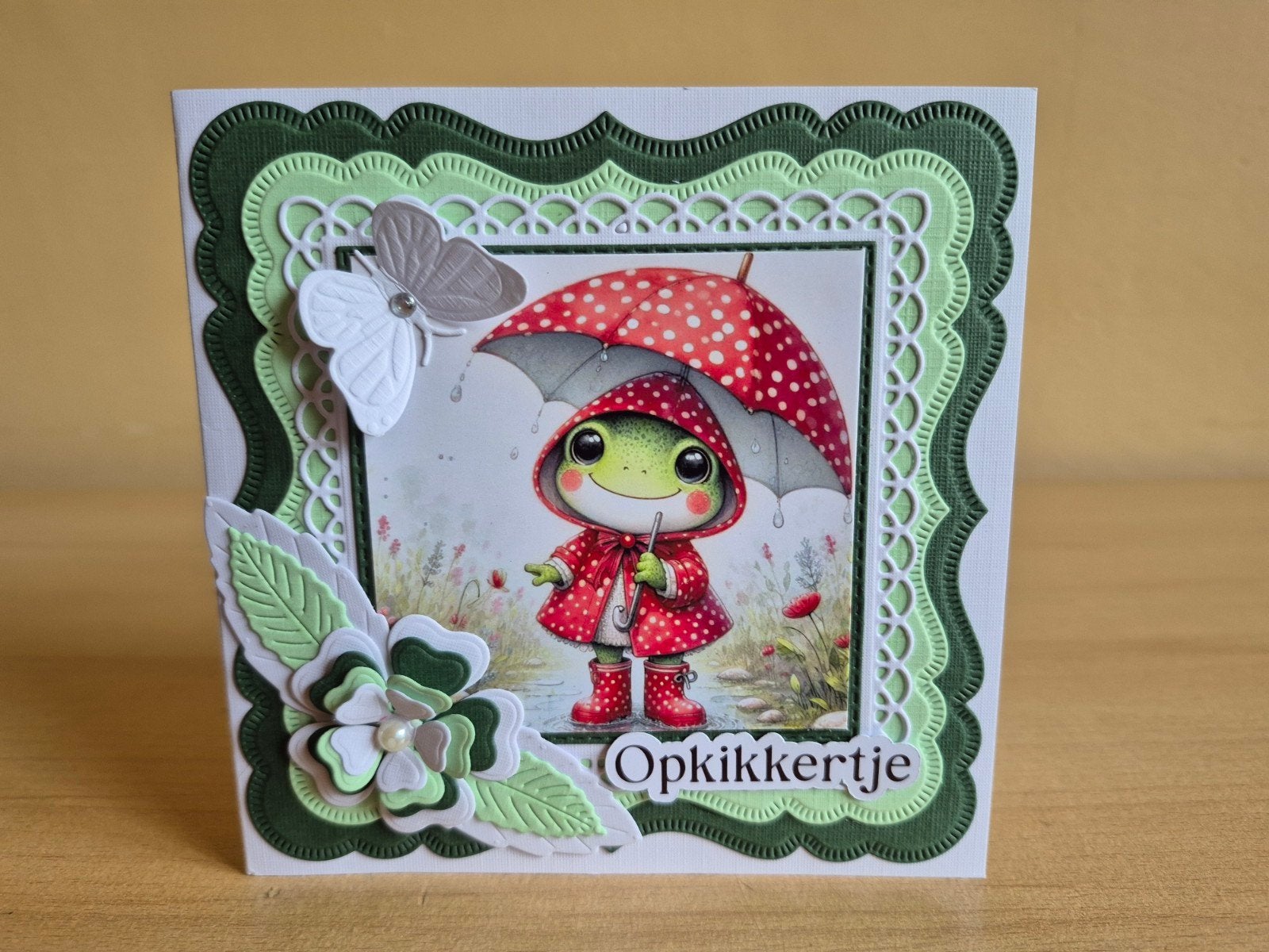 336a) zelfgemaakte kaart- opkikkertje, Ophalen of Verzenden, Nieuw
