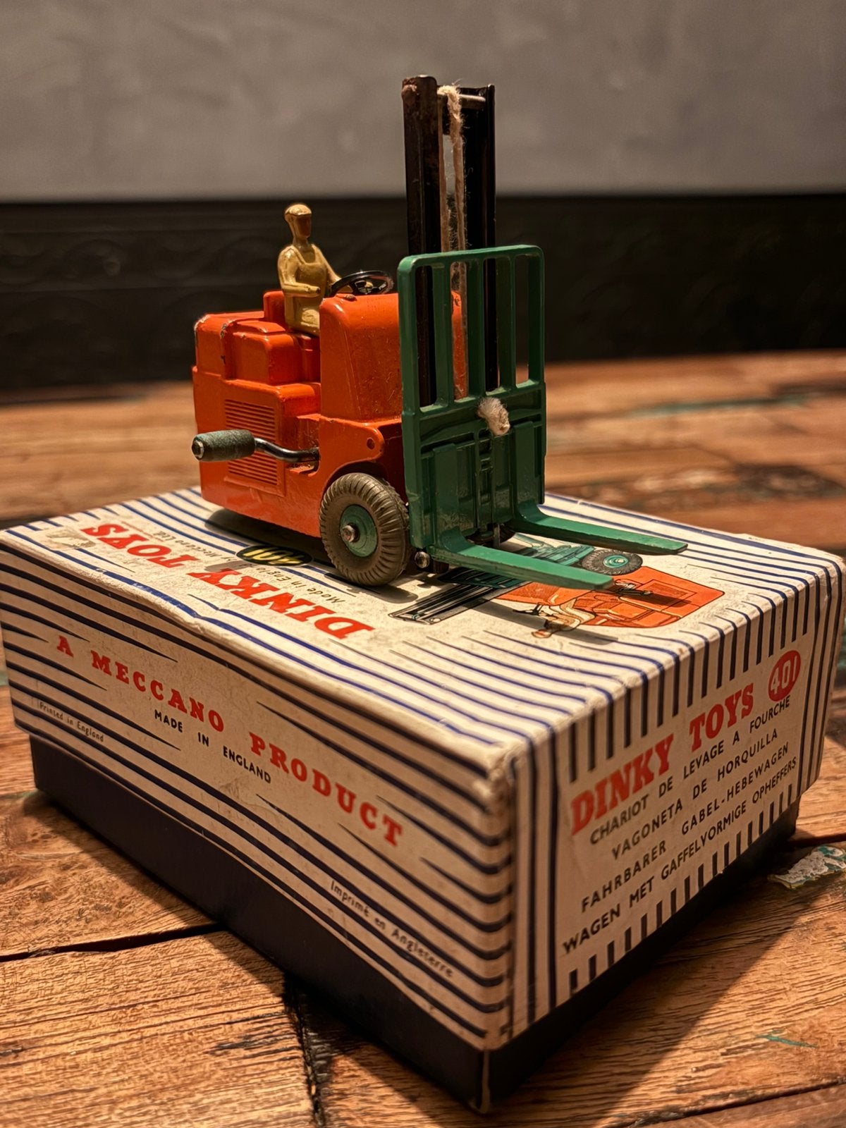 Dinky Toys 401 Coventry Climax Fork Lift + originele doos, Hobby en Vrije tijd, Ophalen of Verzenden, Zo goed als nieuw, Dinky Toys