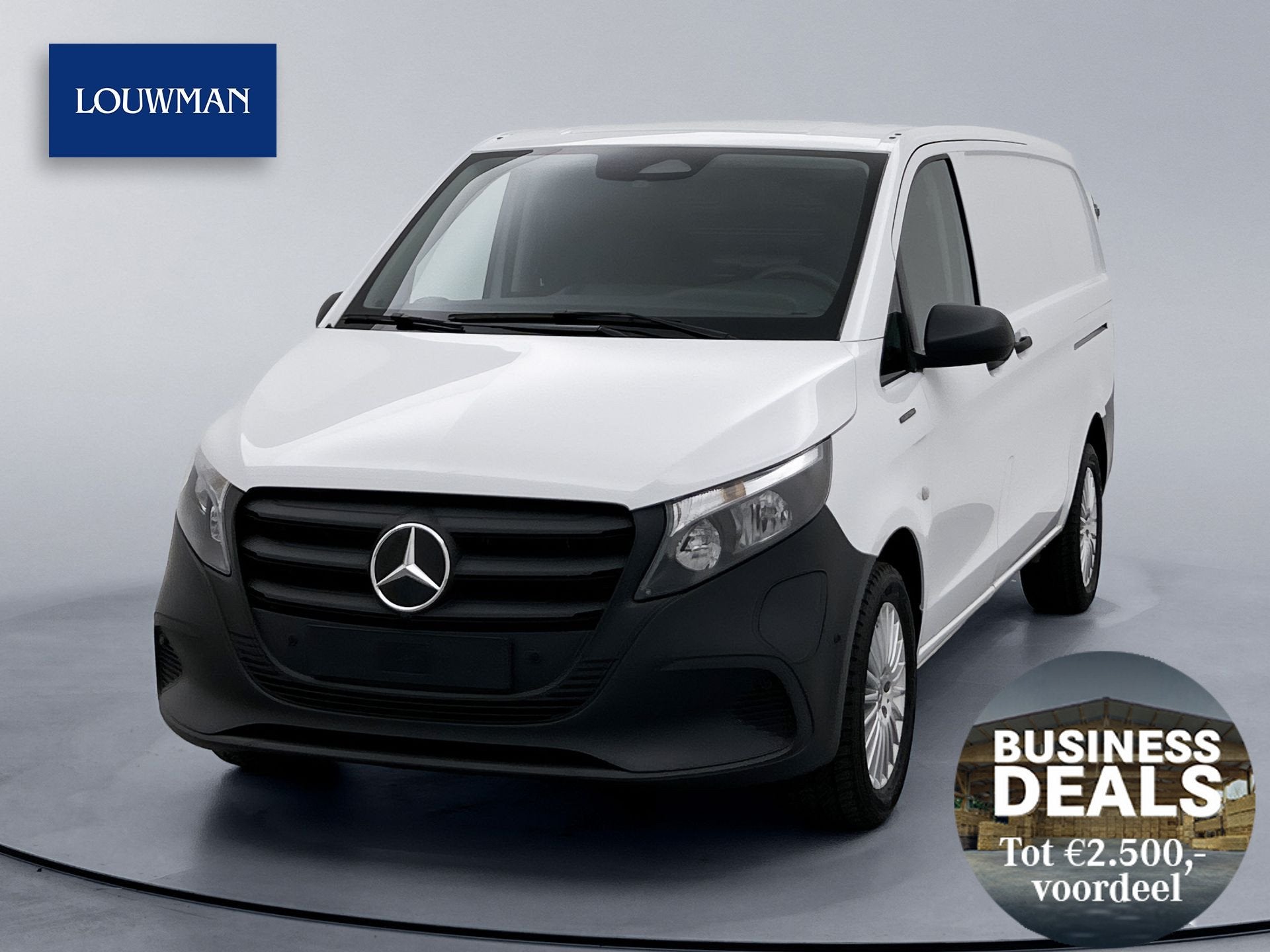 Mercedes-Benz eVito 112 L2 (bj 2026), Auto's, Bestelauto's, Zwart, 116 pk, Wit, Mercedes-Benz