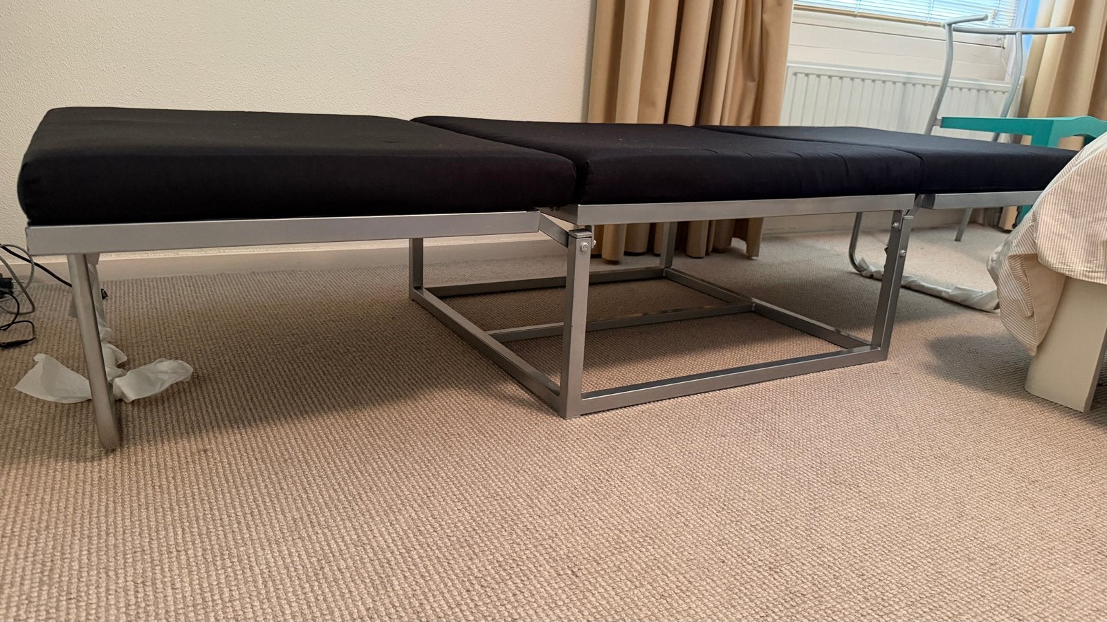 Opvouwbaar logeerbed / poef - 200x70cm BeterBed  met hoes, Ophalen, Gebruikt, Zwart, 190 cm of minder