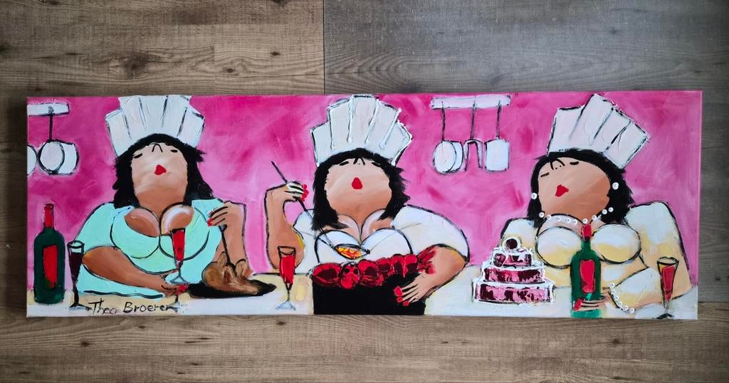 Origineel Dikke Dames schilderij Theo Broeren, Ophalen