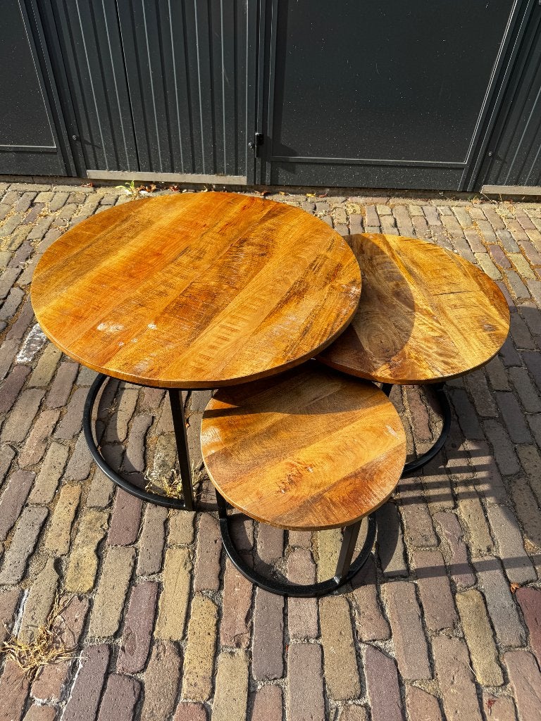Salontafeltjes, Huis en Inrichting, Tafels | Salontafels, Ophalen, Gebruikt, 50 tot 100 cm, Rond