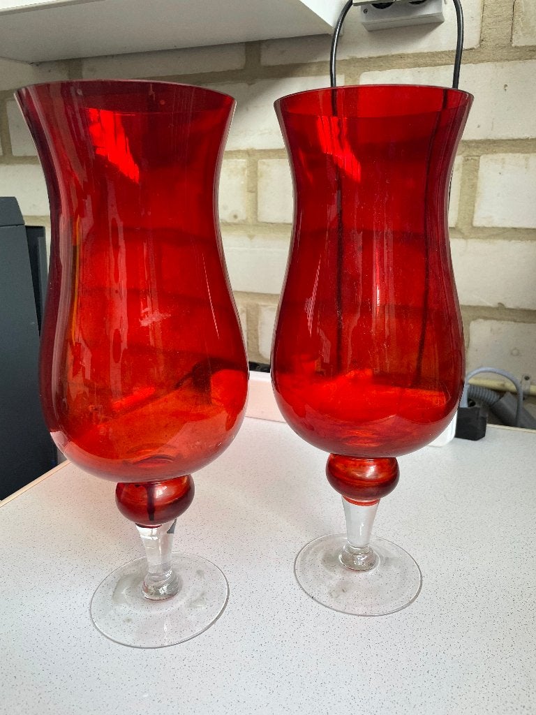 vazen, Ophalen, Gebruikt, Rood, Glas