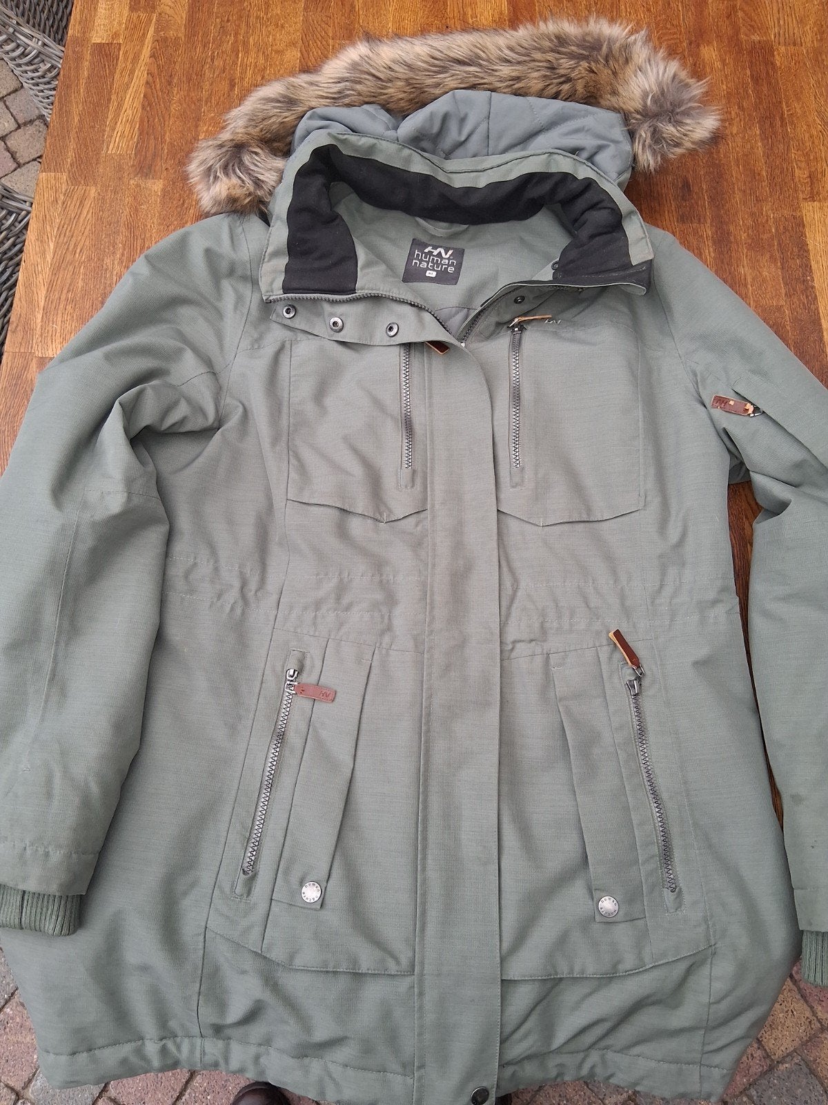 Human Nature winterjas dames XL met bontkraag, Maat 46/48 (XL) of groter, Ophalen of Verzenden, Human Nature, Gedragen
