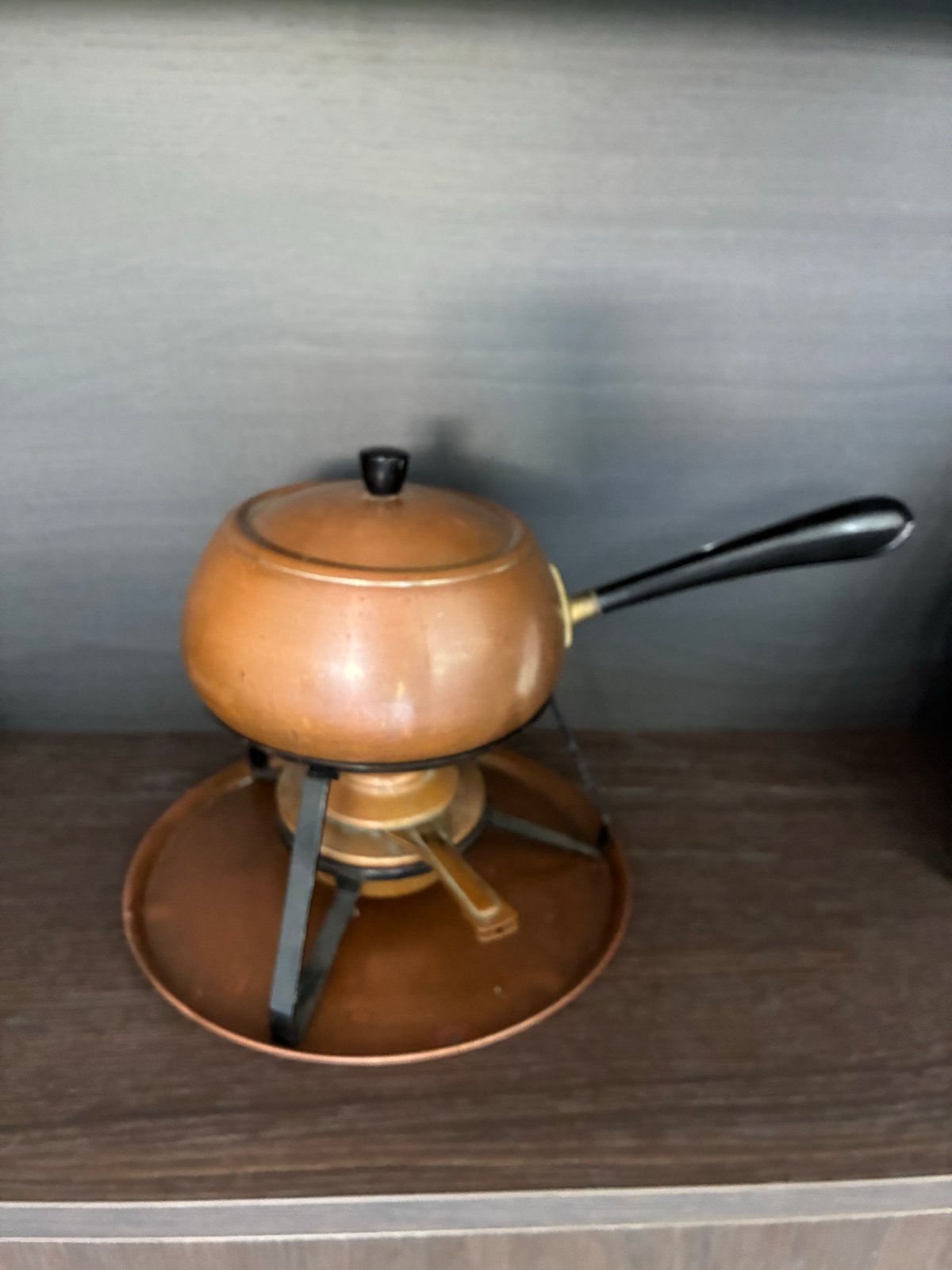Vintage Koperen Fonduepan met in Rechaud - Metawa Holland, Antiek en Kunst, Ophalen, Koper