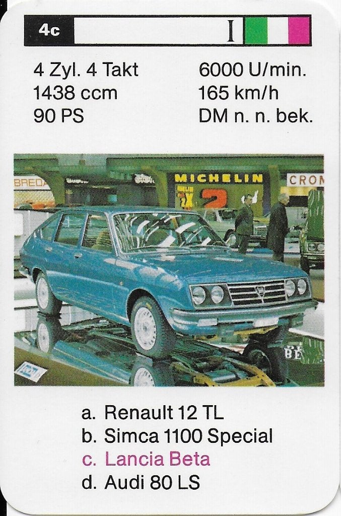 A7 autokaartje lancia beta, Ophalen of Verzenden, Zo goed als nieuw, Auto's