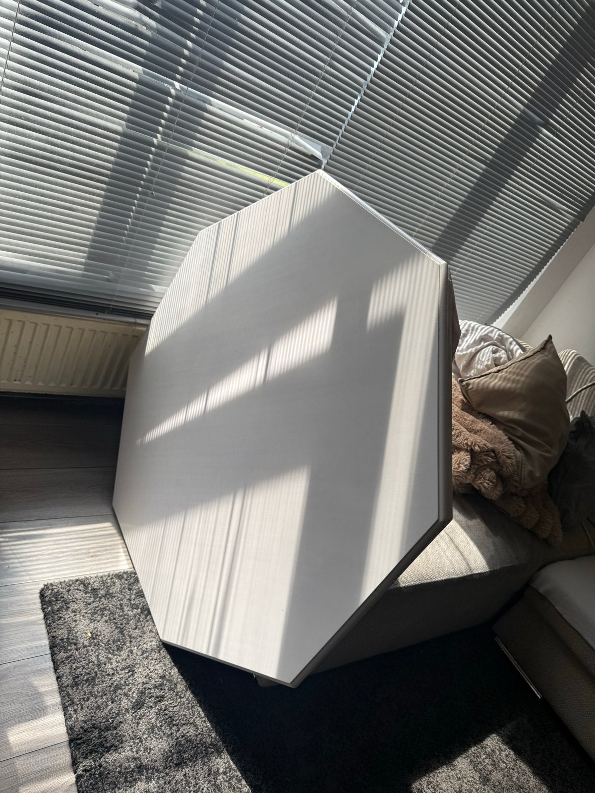 witte eettafel met 4 stoelen, Gebruikt, 100 tot 150 cm, Ophalen of Verzenden, Glas