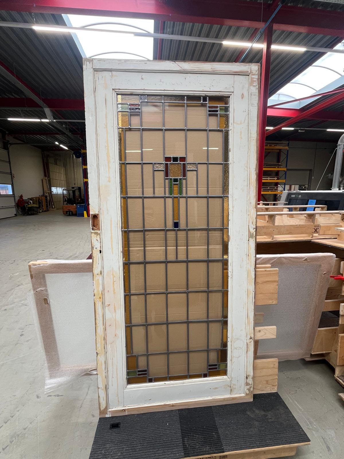 Schuifdeur glas in lood, Ophalen, Binnendeur, Glas, Schuifdeur