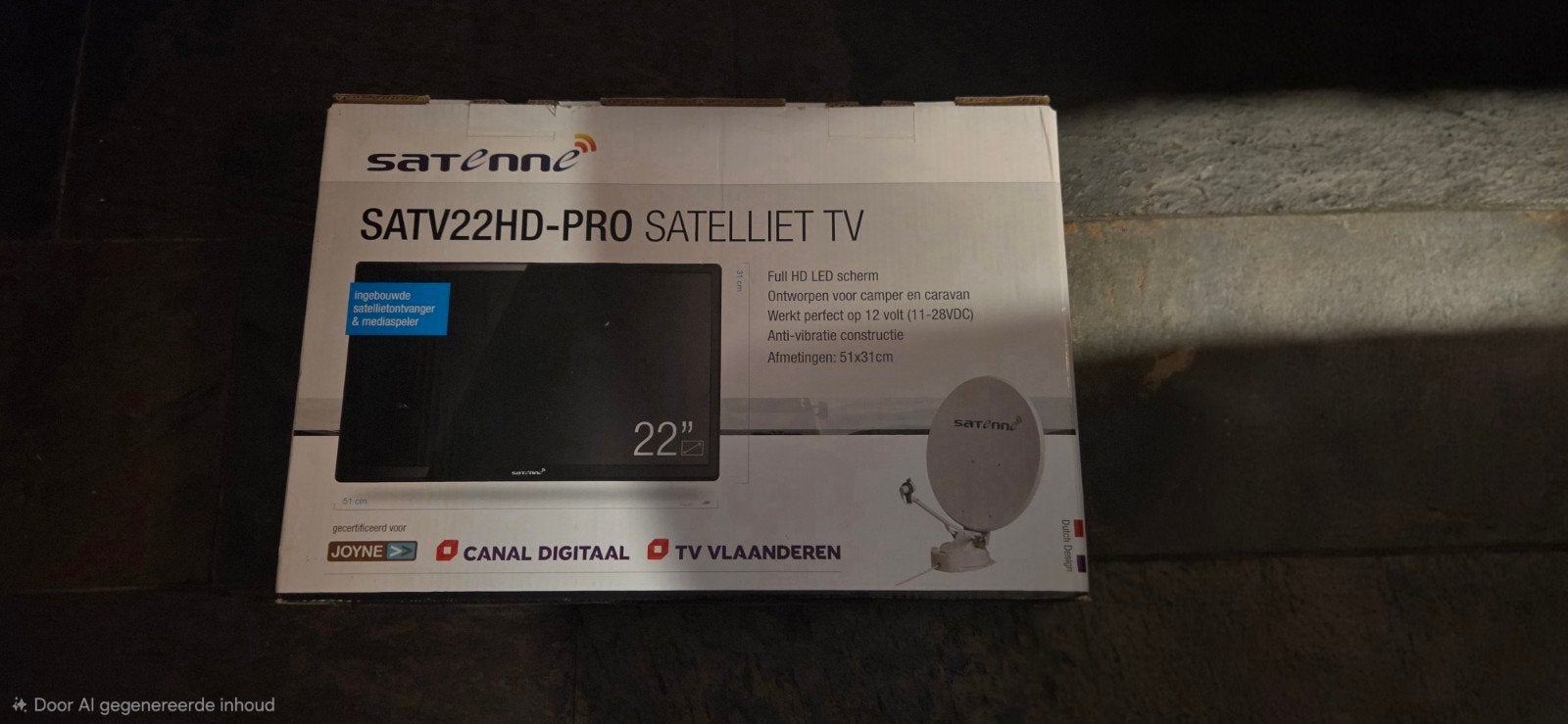 Satenne SATV22HD-PRO Satelliet TV - Full HD LED 22", Audio, Tv en Foto, LED, 50 Hz, Zo goed als nieuw, 40 tot 60 cm