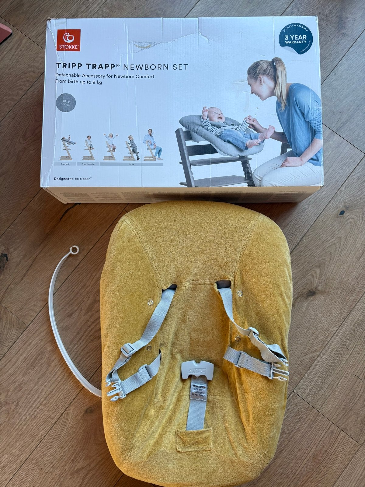 Stokke Tripp Trapp Newborn Set - met extra hoes, Ophalen of Verzenden, Gebruikt, Meegroeistoel, Gordel(s)