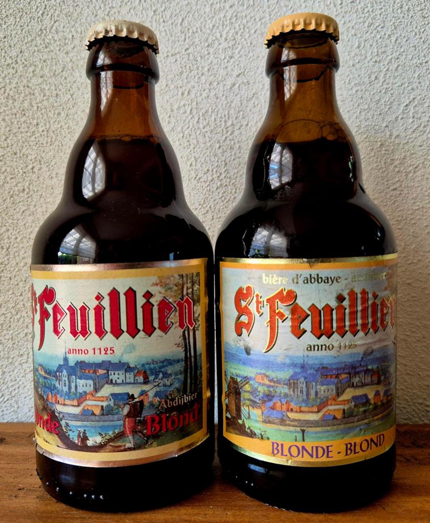 2000+2004 flessen St Feuillien Abdij blond bier br. Friart, Ophalen of Verzenden, Zo goed als nieuw, Flesje(s), Overige merken