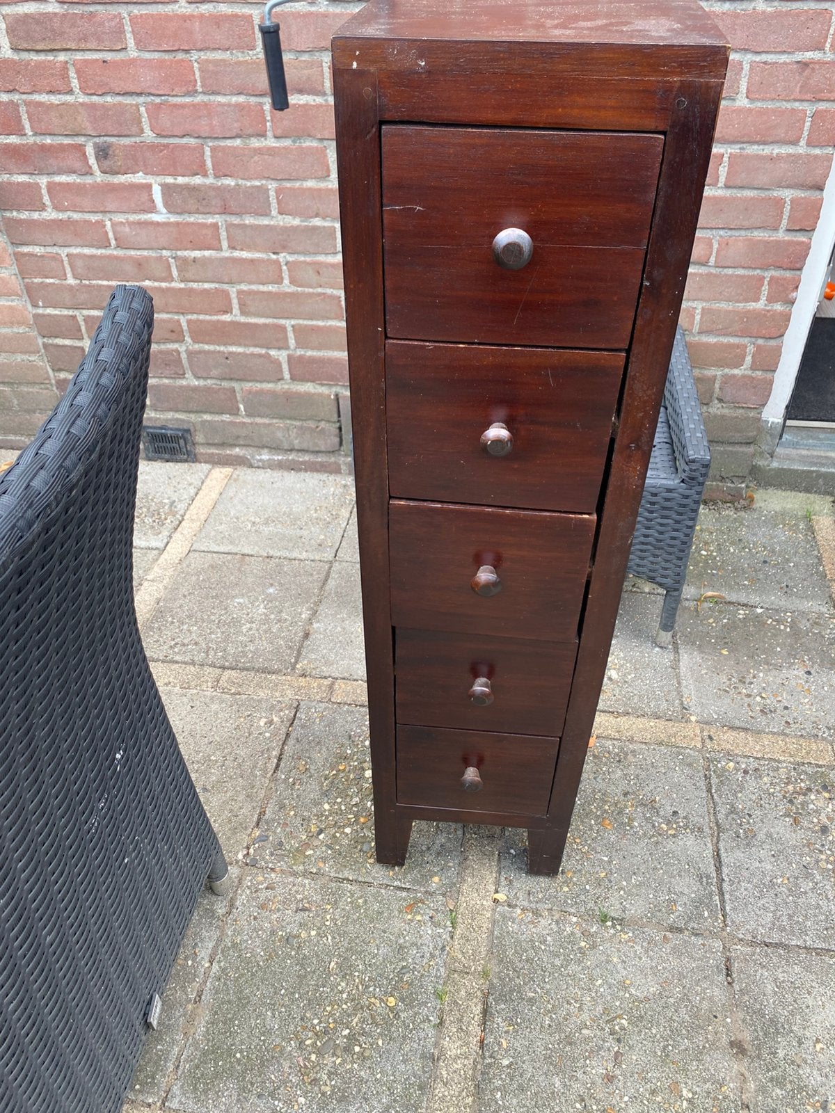 Koloniaals kastje met 5 lades, Ophalen, Gebruikt, 50 tot 100 cm, Minder dan 100 cm