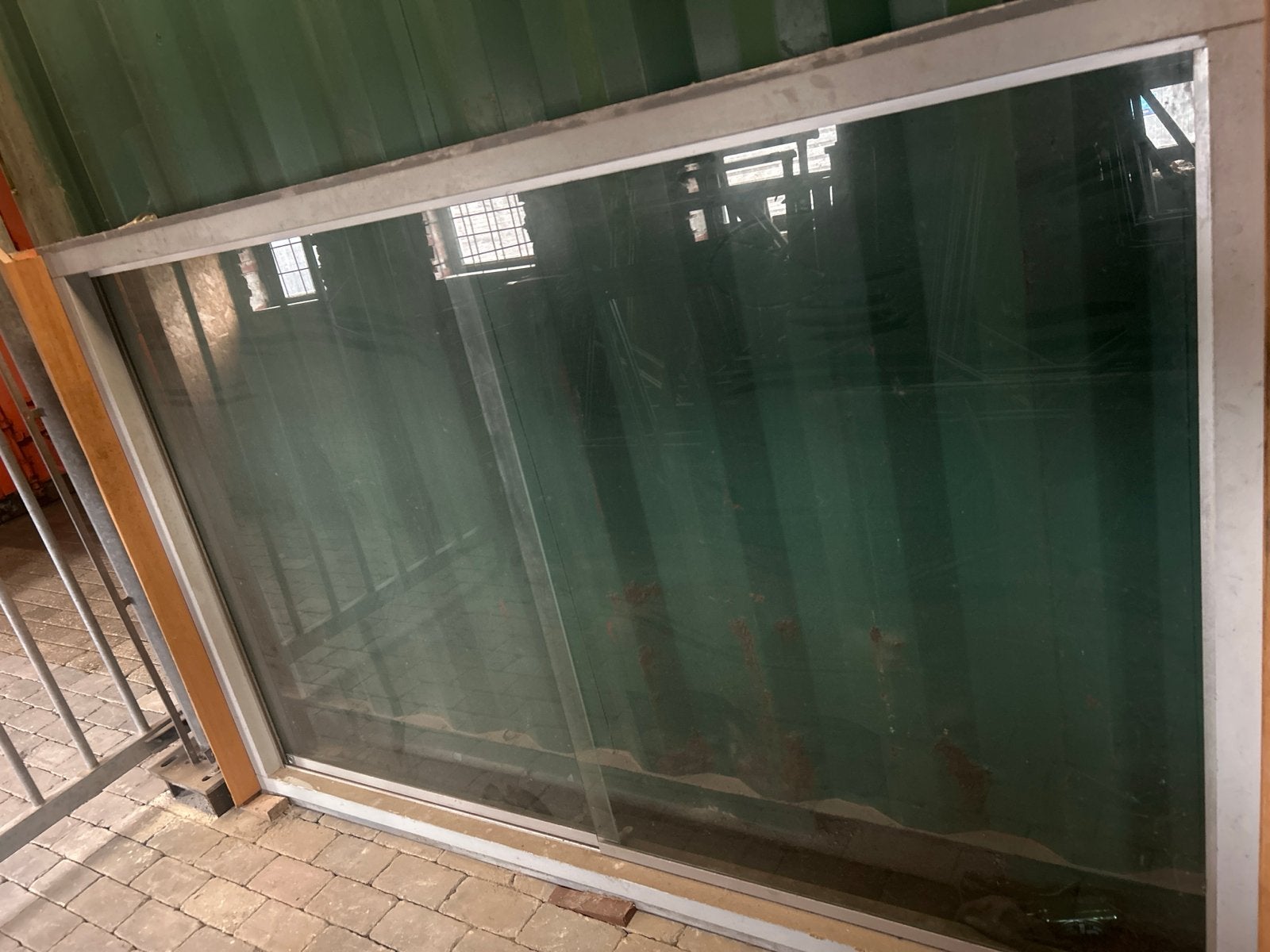 Grote schuifpui, Ophalen, Gebruikt, Veiligheidsglas, 160 cm of meer