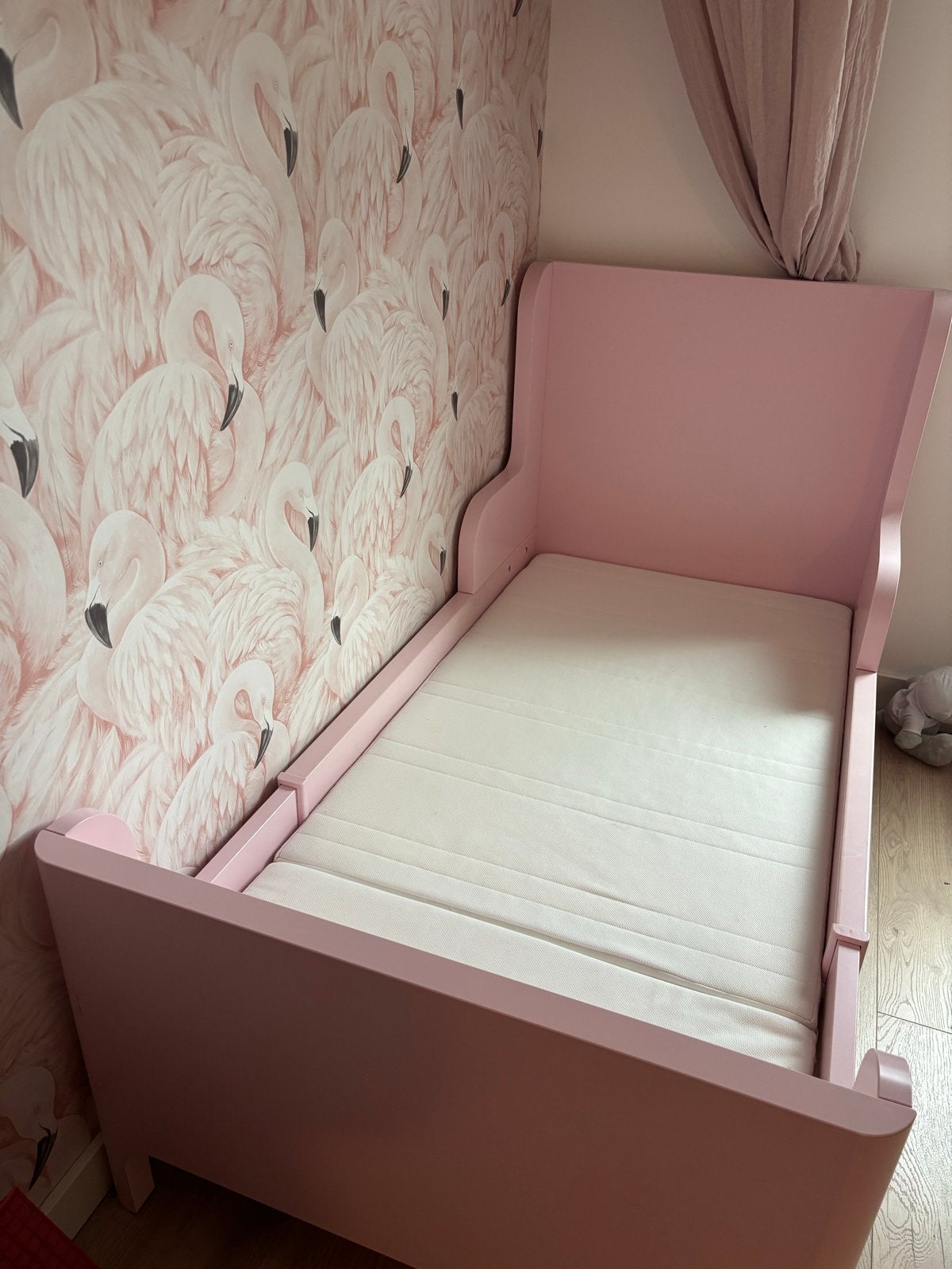 Roze meegroei kinderbed., Kinderen en Baby's, Ophalen, Gebruikt, 70 tot 85 cm, Lattenbodem