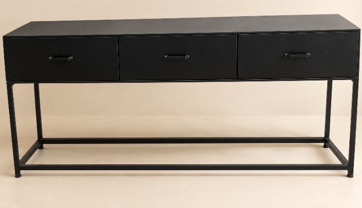zwarte licht metalen sidetable, Huis en Inrichting, Ophalen, 25 tot 50 cm, Rechthoekig, 150 tot 200 cm