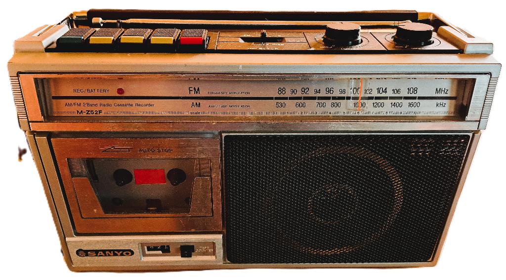 Vintage Sanyo AM/FM 2‑band radio met cassette­deck, Ophalen, Radio