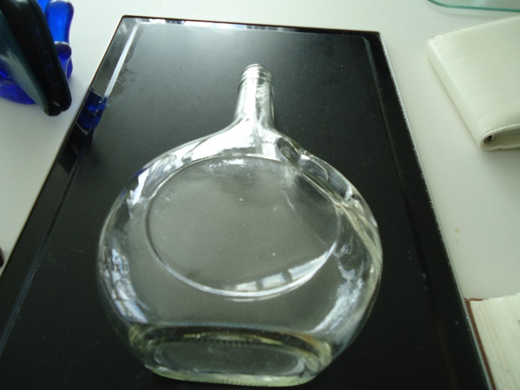 glazen fles met 1 oor voor b.v. 1 bloem, Overige kleuren, Ophalen of Verzenden, Minder dan 50 cm, Glas