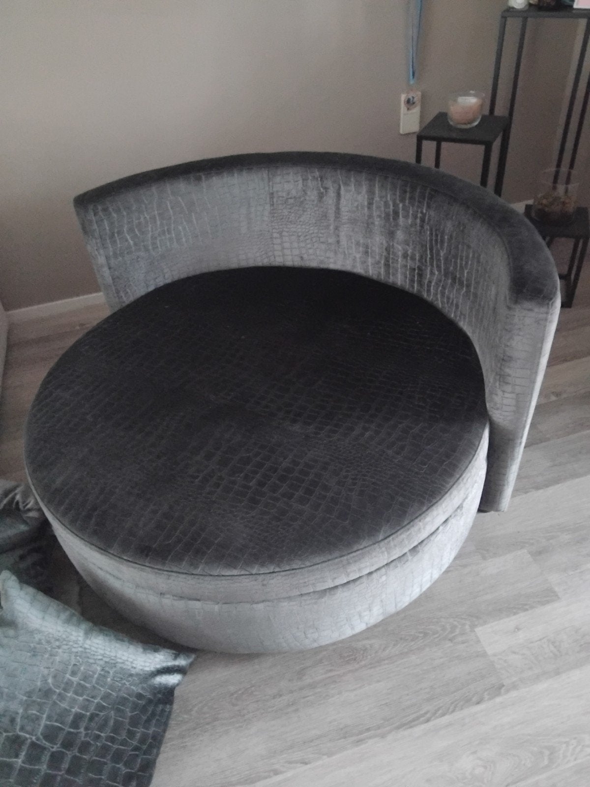 prachtige ronde fauteuil, Eenpersoons, 75 tot 100 cm, Ophalen of Verzenden, Zo goed als nieuw