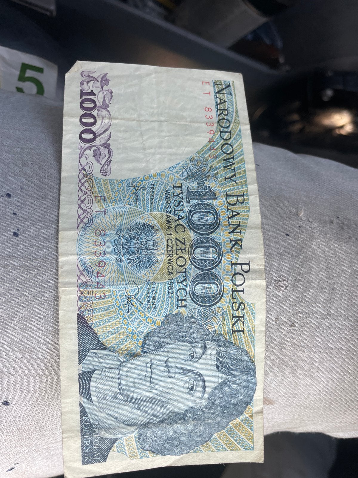 Zeldzaam Pools biljet: 1000 Złotych uit 1982, Postzegels en Munten, Ophalen, Overige landen, Los biljet