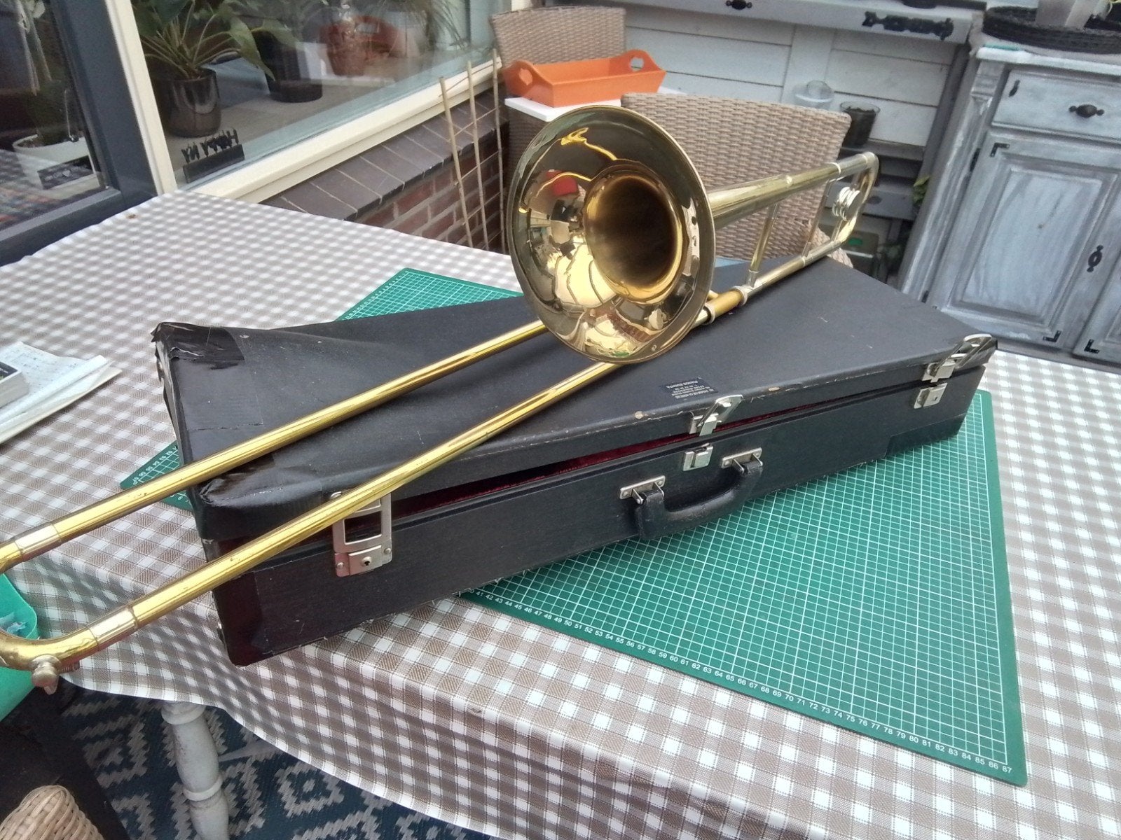 HELE GAVE TROMBONE UIT HET VOORMALIGE OOST DUITSLAND 1960, Ophalen of Verzenden, Gebruikt, Tenor