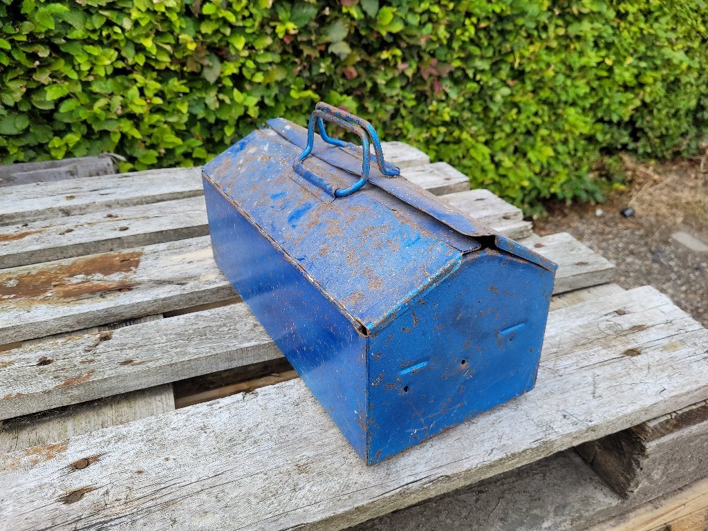 fiets vintage metalen kist vol met fiets onderdelen, Fietsen en Brommers, Ophalen of Verzenden, Gebruikt