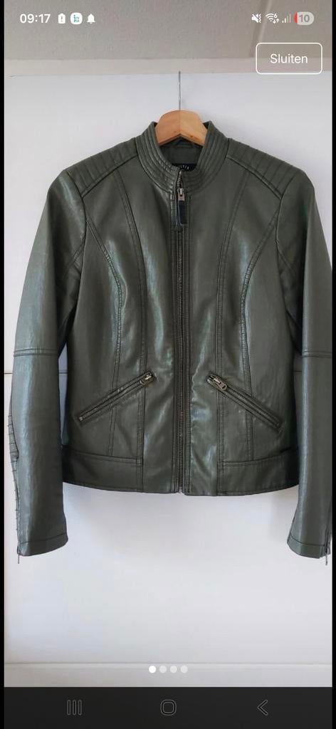 Leren jack Khaki maat S Silver Creek., Ophalen of Verzenden, Zo goed als nieuw, Maat 36 (S), Groen