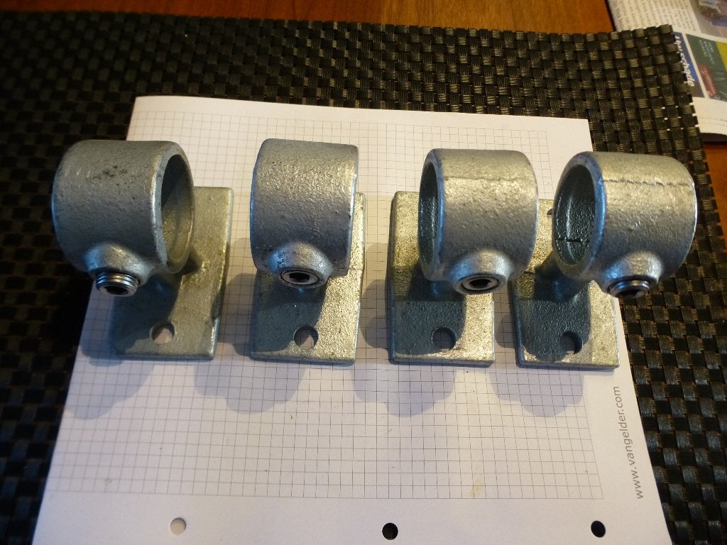 4 buissteunen steigerpijp   33,7 mm  (1¼ inch), Overige materialen, Overige typen, Nieuw, Minder dan 2 meter
