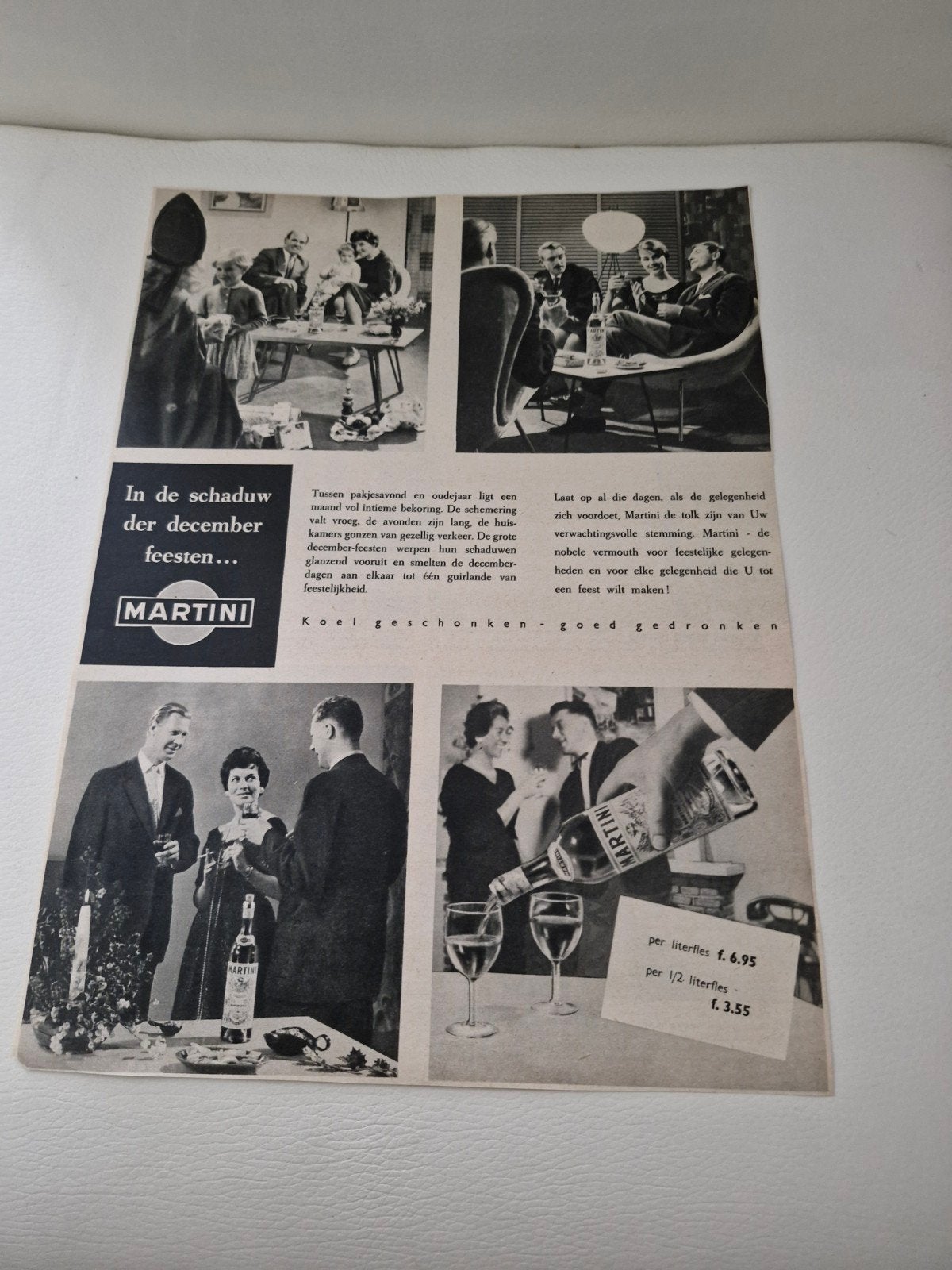 Vintage Martini Advertentie (ca. 32 x 24 cm), Ophalen of Verzenden, Gebruikt, Reclamebord