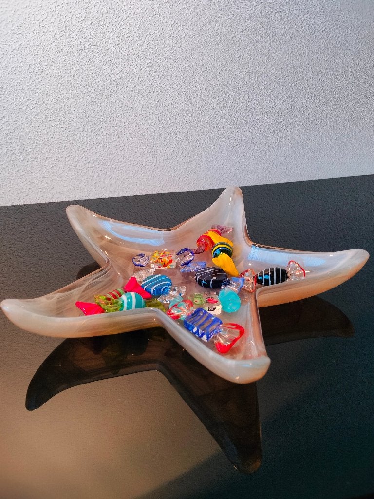 Schaal Zeester Artglass 10 x Murano Snoep Glas 1980, Antiek en Kunst, Antiek | Glas en Kristal, Ophalen of Verzenden