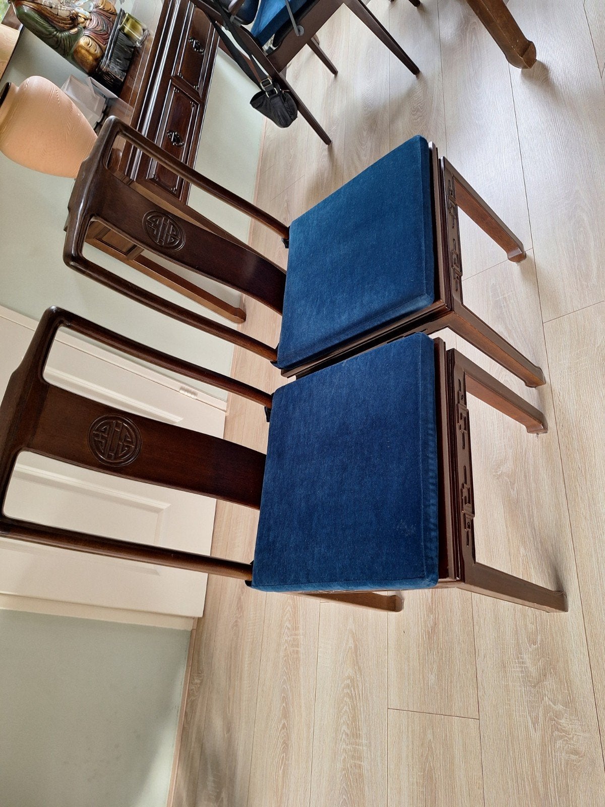 set van 8 klassieke eetkamerstoelen Rosewood, Huis en Inrichting, Ophalen, Bruin, Zo goed als nieuw, Vijf, Zes of meer stoelen