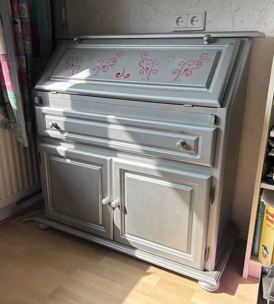 Kinder bureau secretaire zilver, Ophalen, Gebruikt, 75 tot 100 cm, Minder dan 50 cm