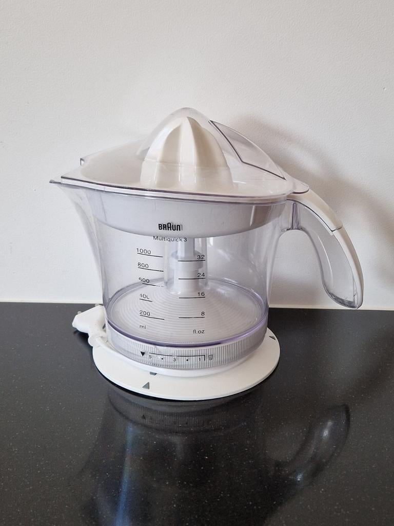 Braun Multiquick 3 Elektrische Citruspers - Vers Sap, Ophalen, 1 tot 2 liter, Zo goed als nieuw, Vaatwasserbestendig